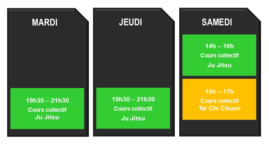 Horaires 2025 Ju Jitsu Paris 16